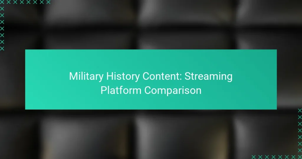 Military History Content: Streaming Platform Comparison