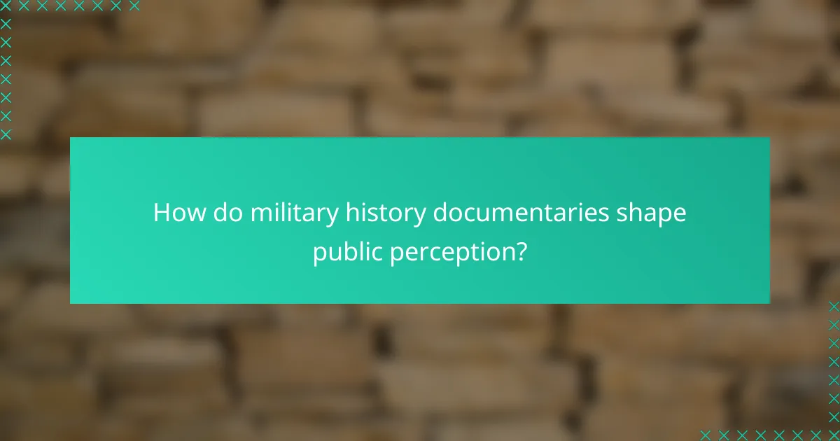 How do military history documentaries shape public perception?