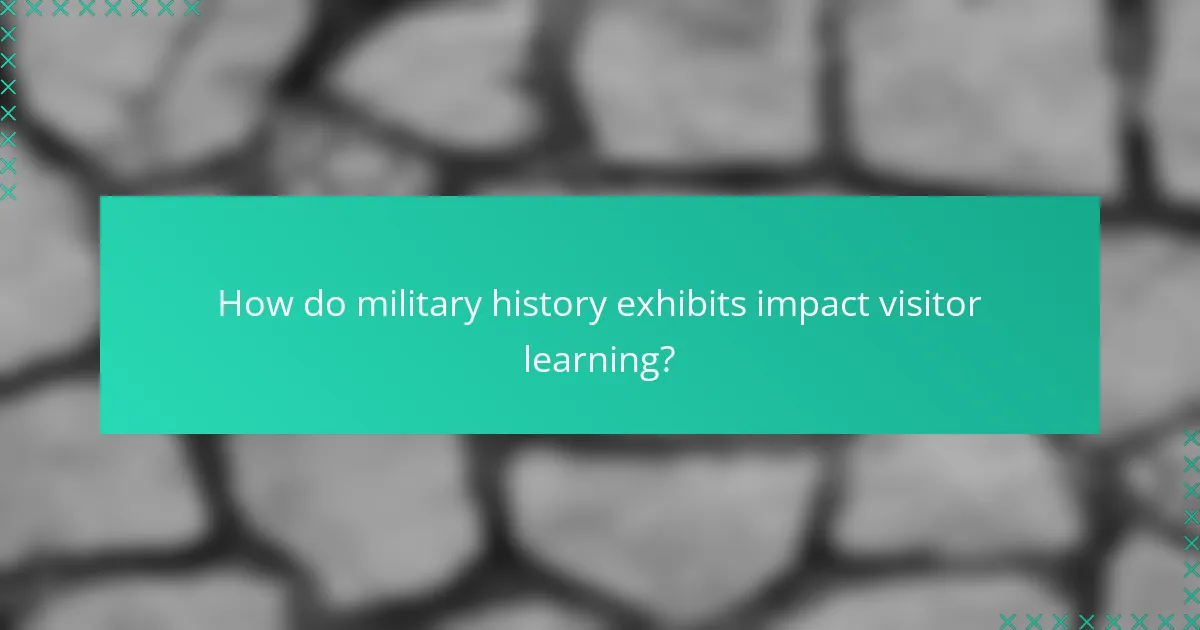 How do military history exhibits impact visitor learning?
