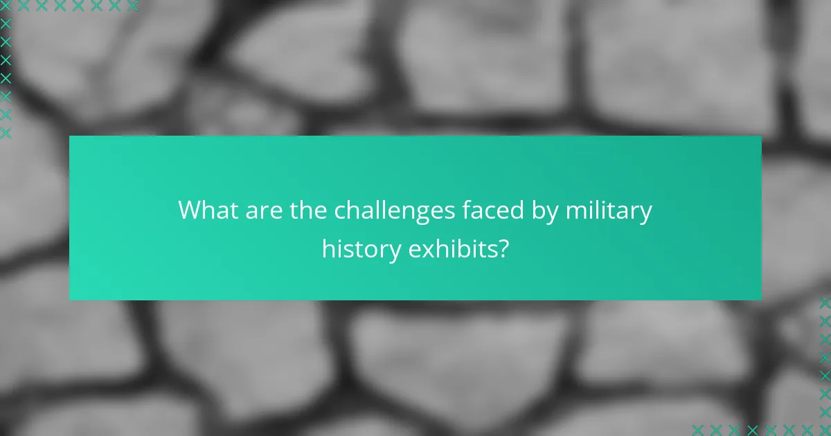 What are the challenges faced by military history exhibits?