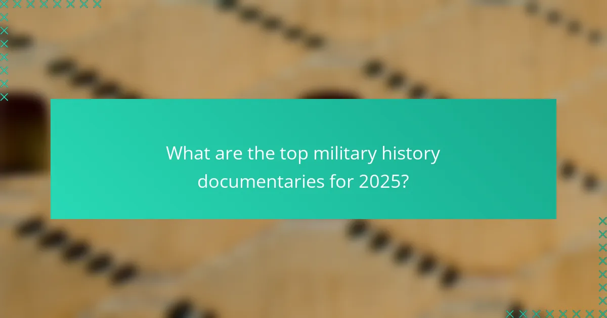What are the top military history documentaries for 2025?