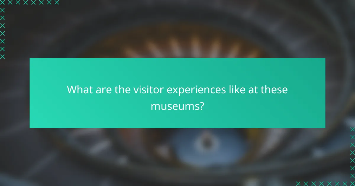 What are the visitor experiences like at these museums?