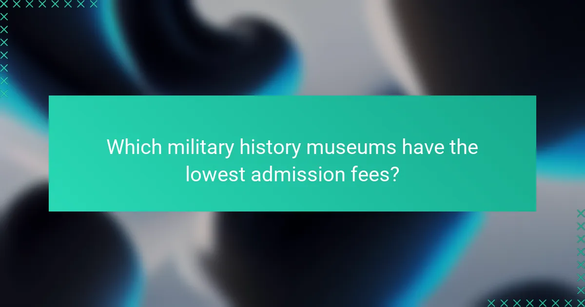 Which military history museums have the lowest admission fees?
